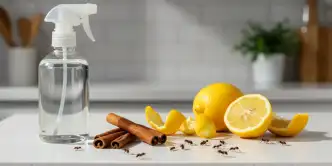 Formigas sendo repelidas em uma mesa cheia de produtos naturais que elas detestam